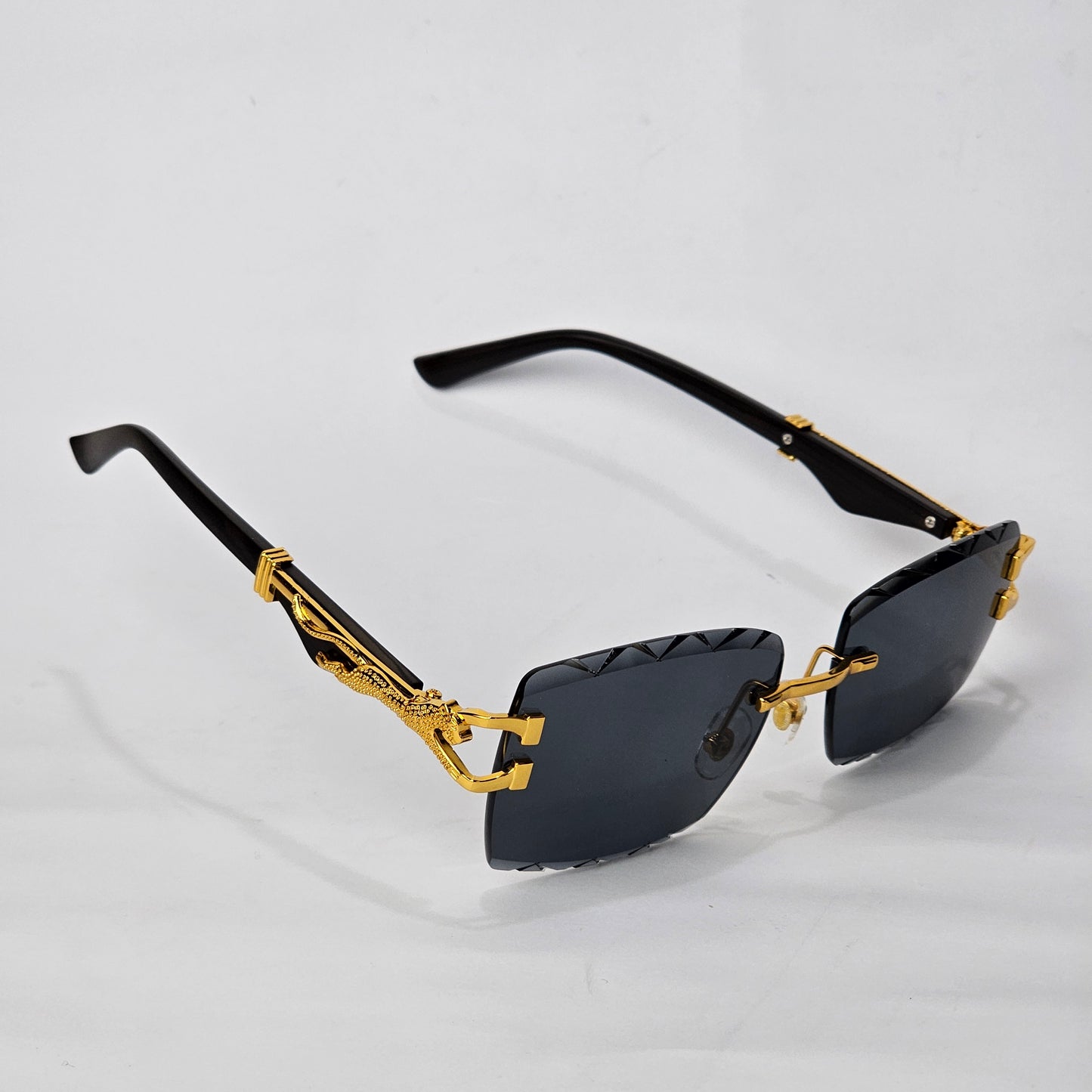 Carved Rimless Bling - Unjaded - Black