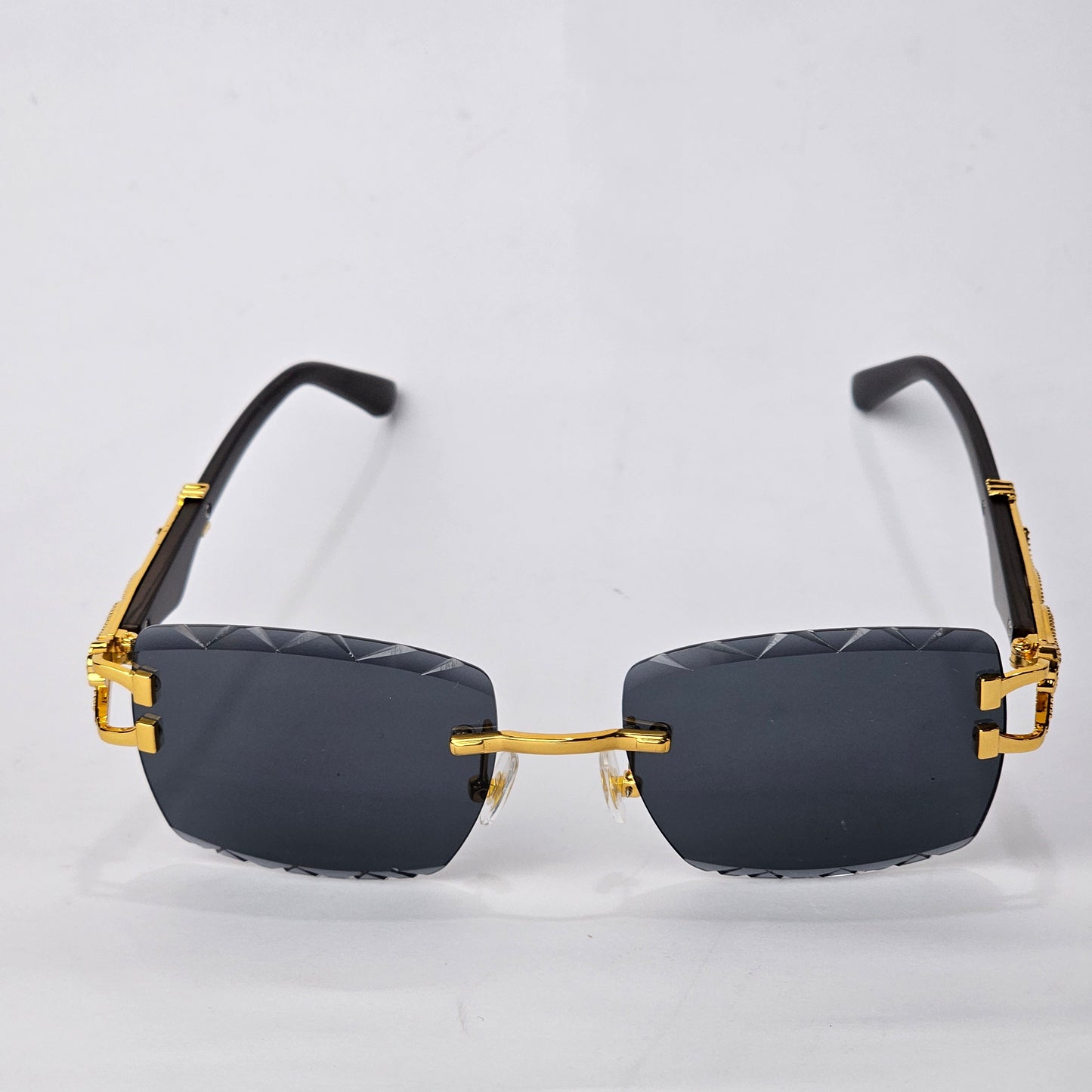 Carved Rimless Bling - Unjaded - Black