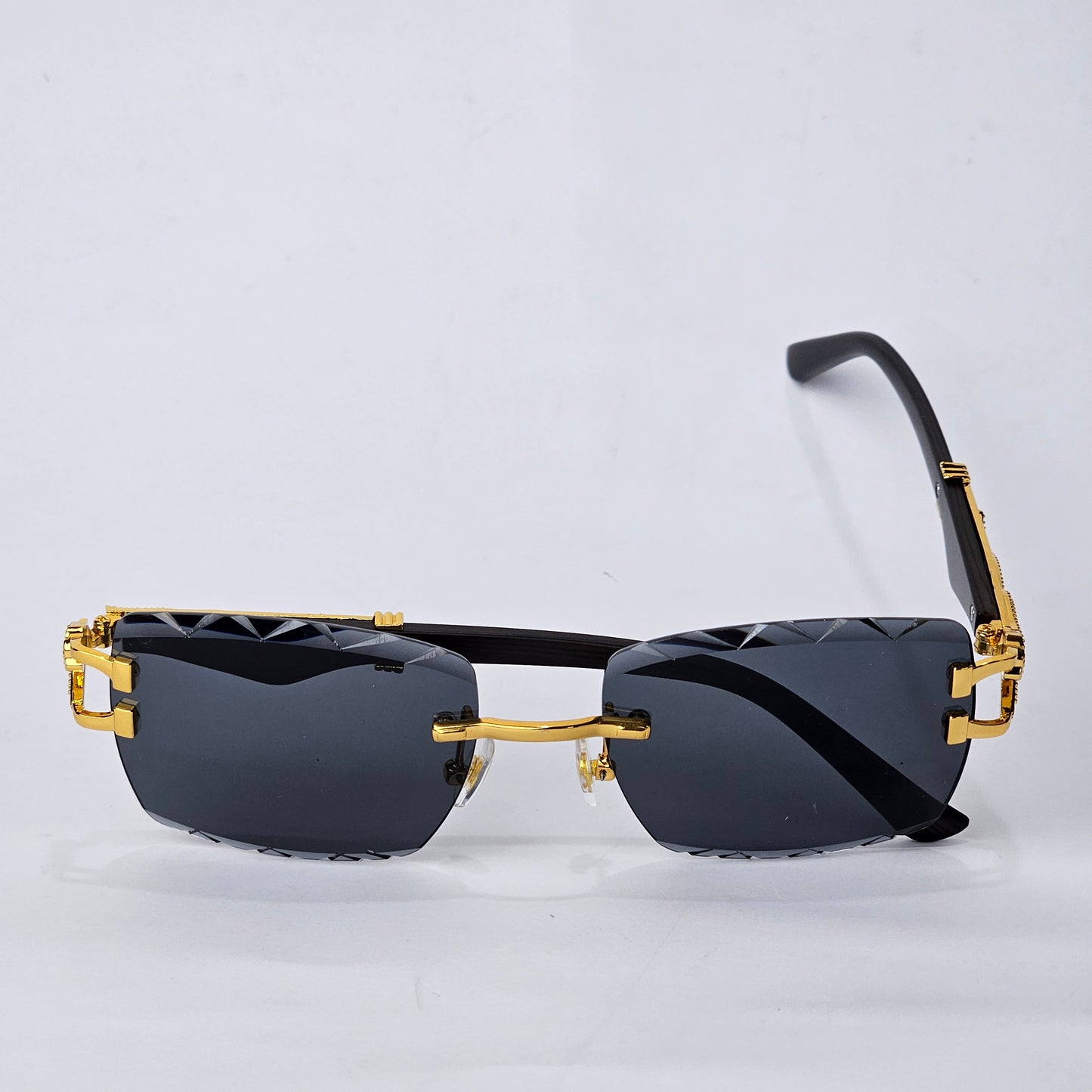 Carved Rimless Bling - Unjaded - Black
