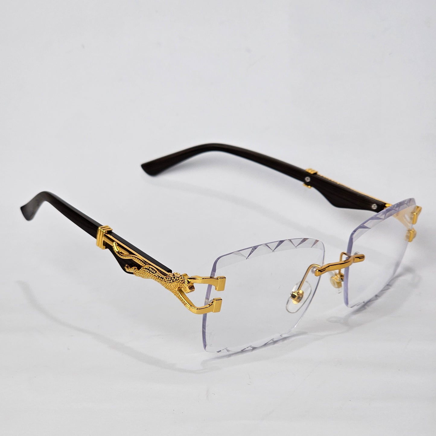 Carved Rimless Bling - Unjaded - Transparent