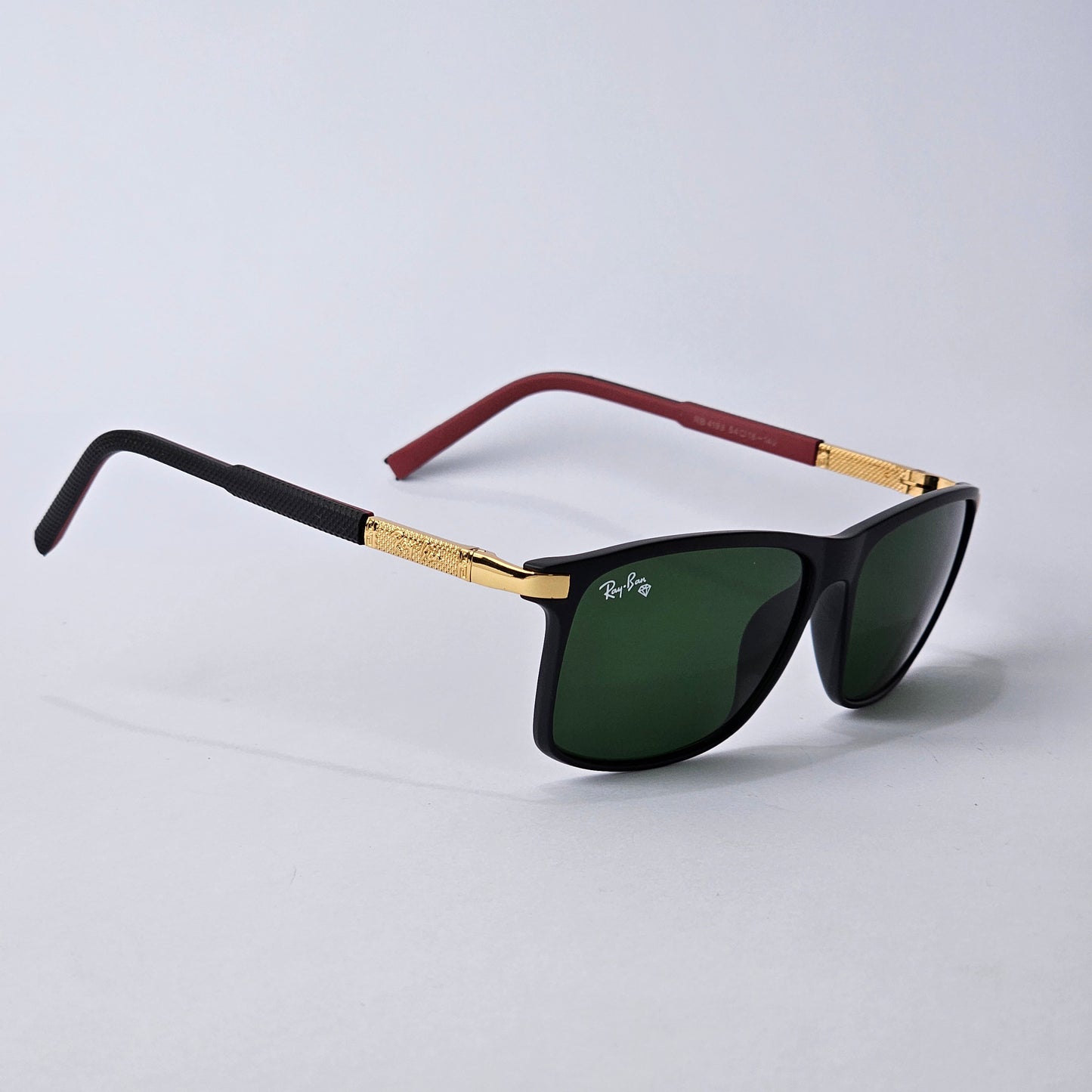 Sleek Textured Wayfarer - 4193 - RB - Gold - Unisex