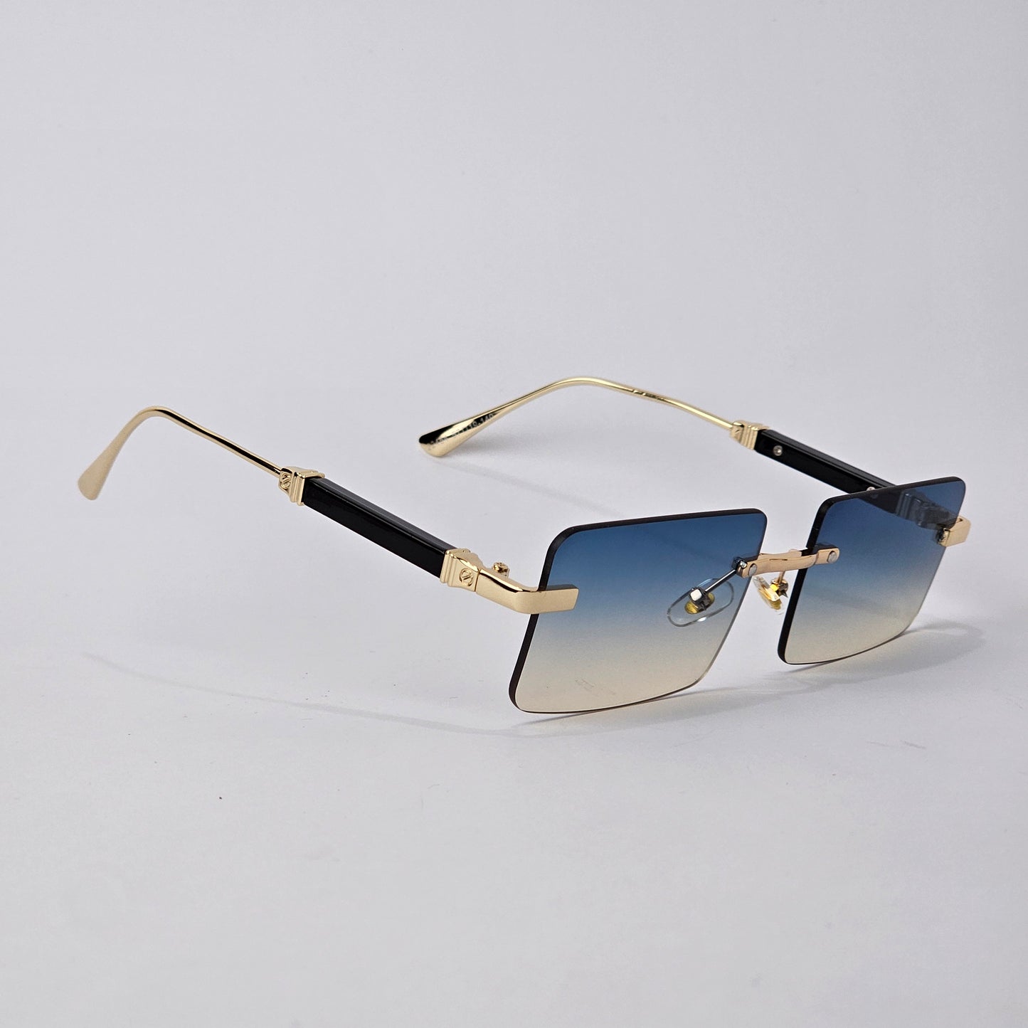 Rimless Rectangle - Unjaded - 22454 - Gold/Blue