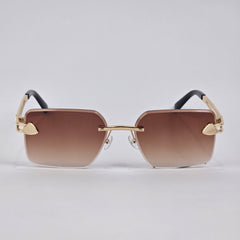 Rimless Triangle - Unjaded - Gold/Brown