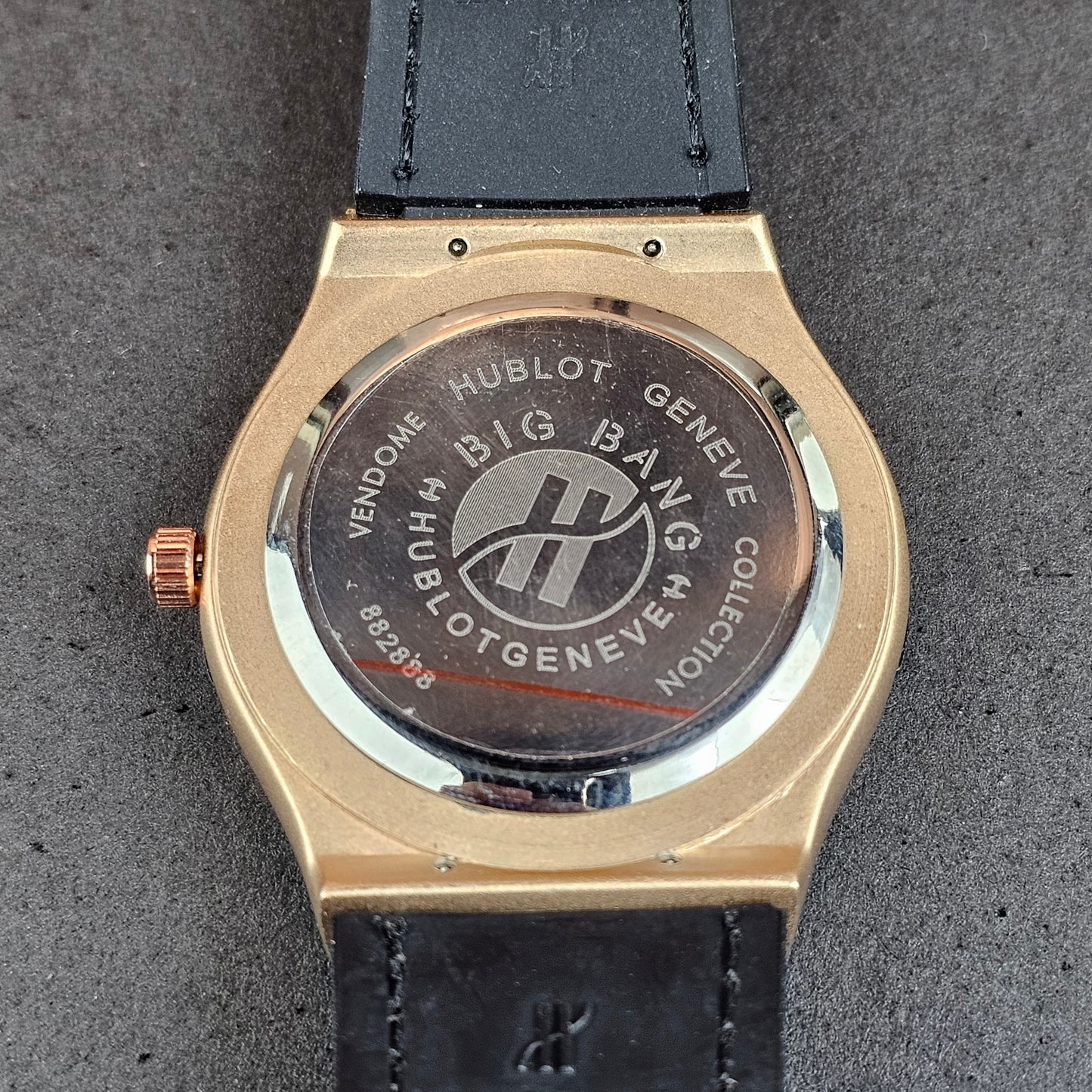 Hublot - Chronograph - Gold - Black Faux Leather Strap