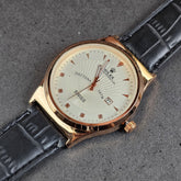Rolex - Daytona - Gold - Black Genuine Leather Strap