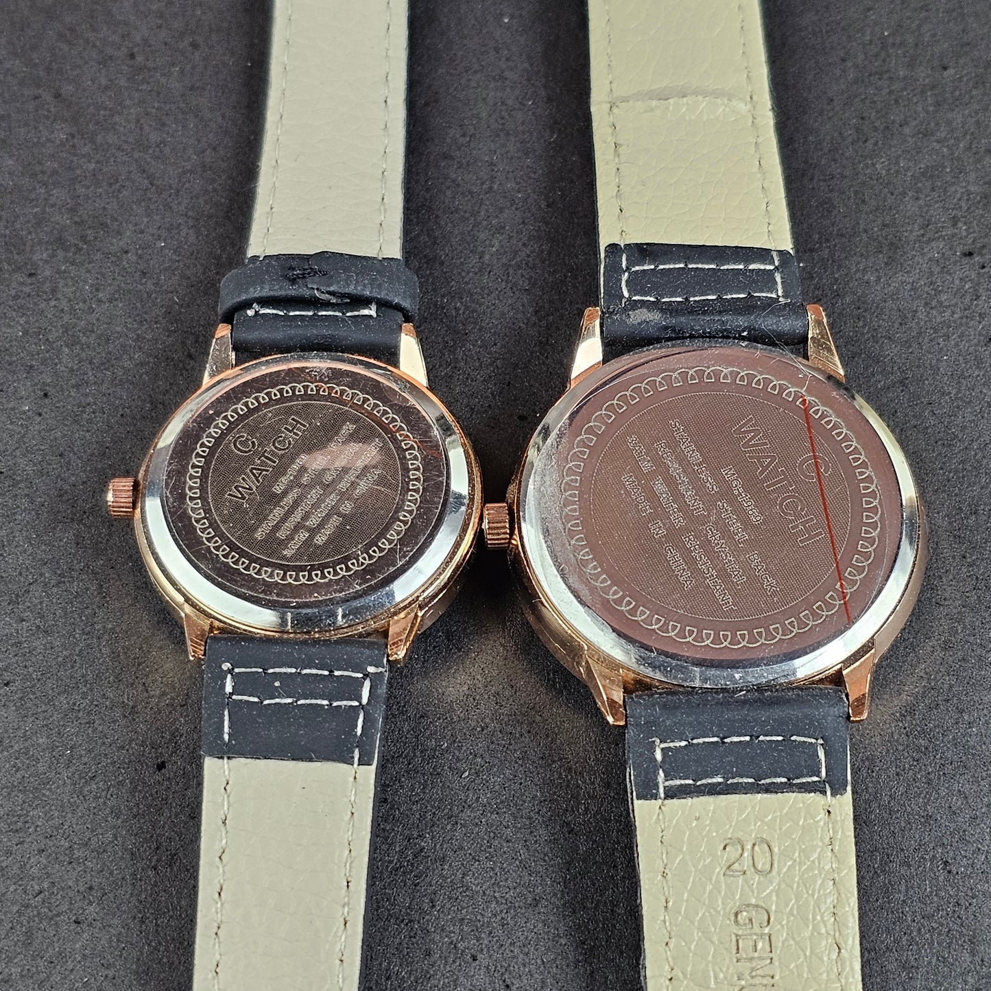 CK His & Her Combo - Gold (White Dial) - Black Strap