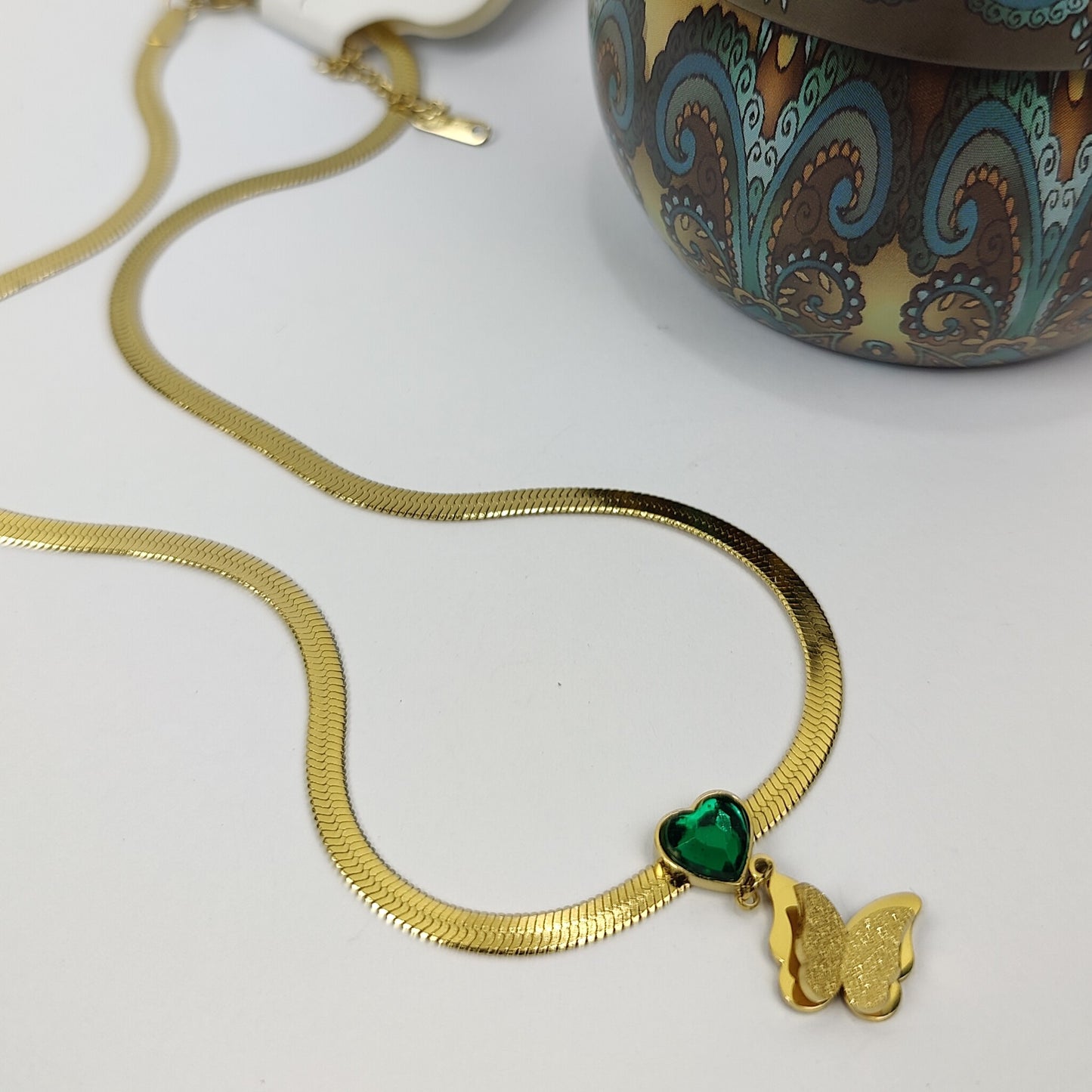 Emerald Butterfly Necklace - 250-016