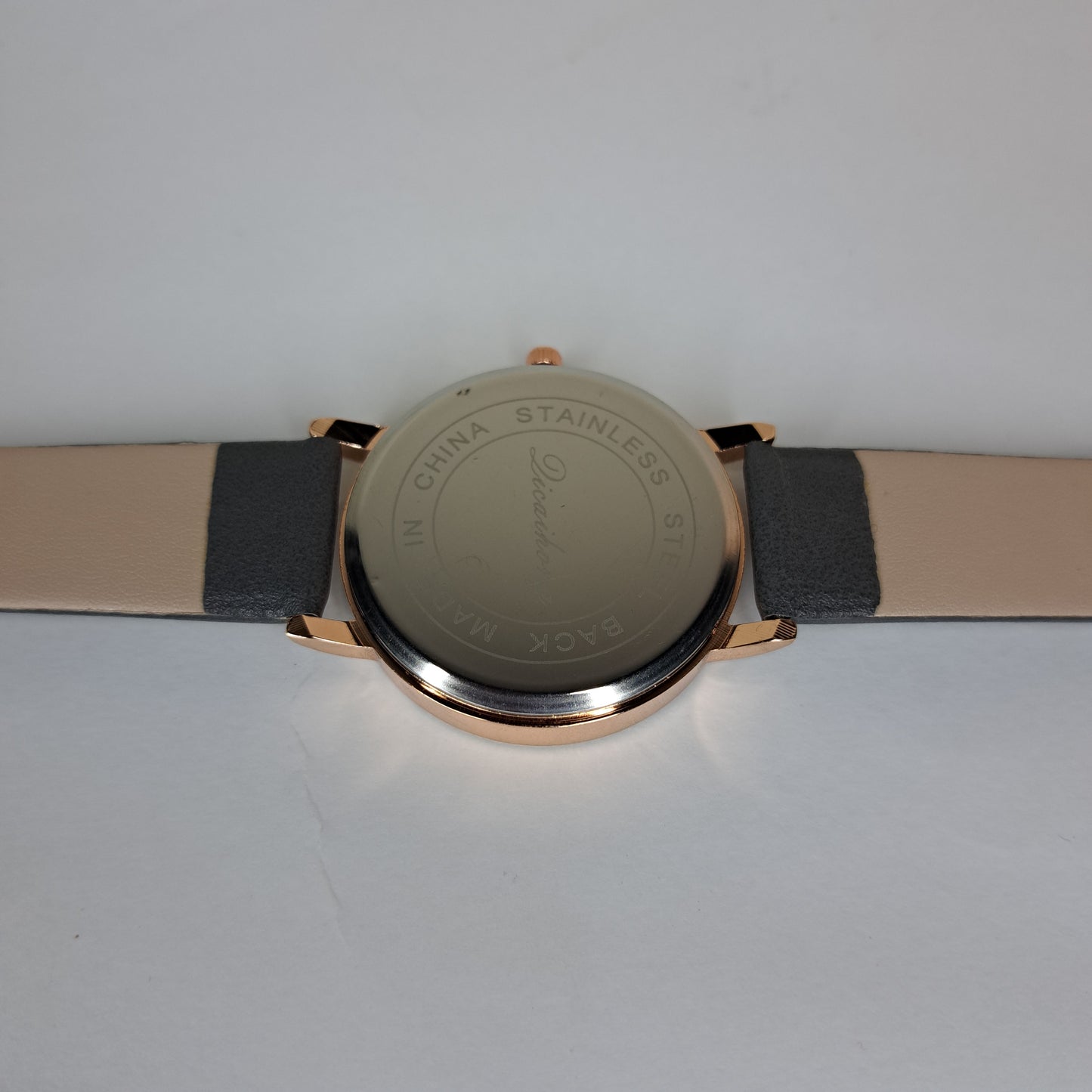 Comly - Gold - Dark Grey Leather Strap