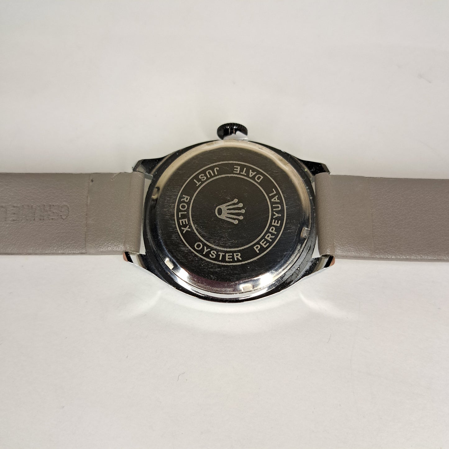 Rolex Plain MILGAUSS - Silver - Grey Faux Leather Strap