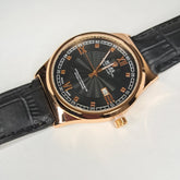 Rolex - Oyster - Gold - Black Faux Leather Strap