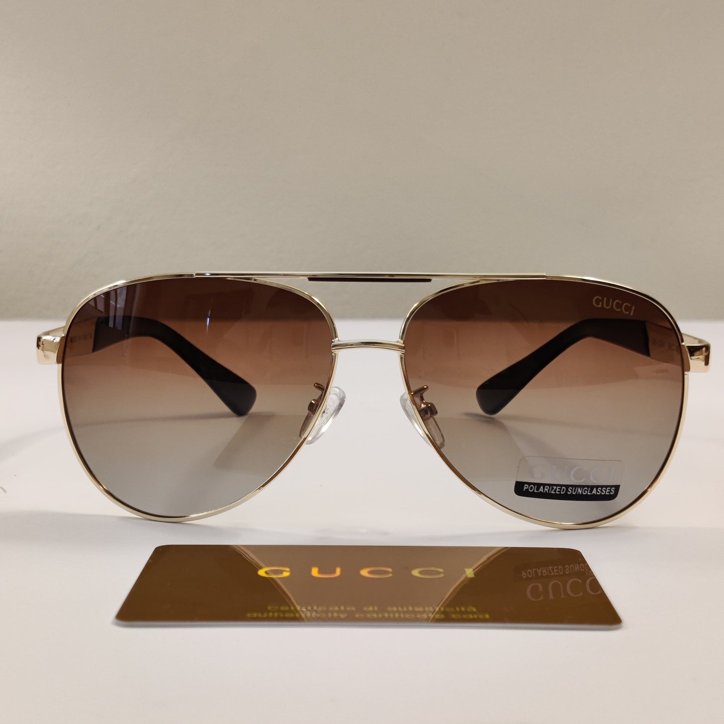 Bling Aviators - 4286 - Gucci - Polarized - Brown/Gold