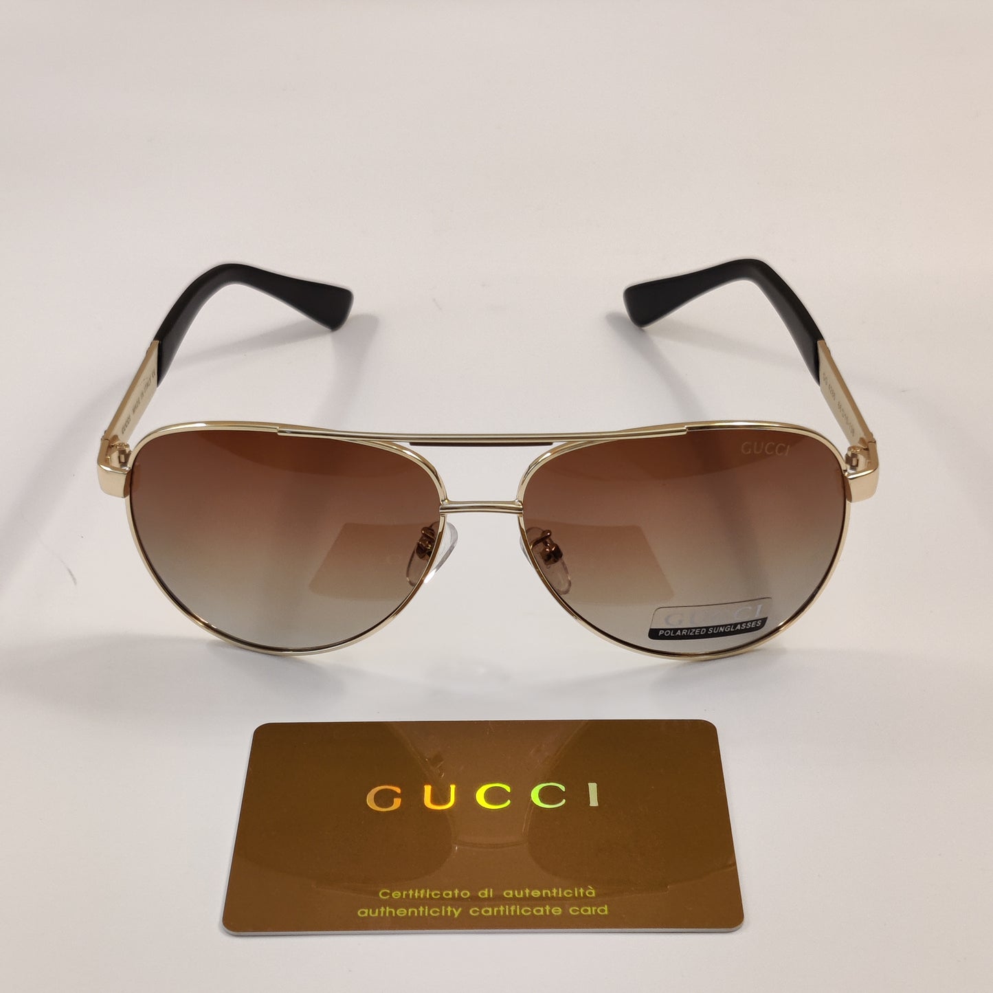 Bling Aviators - 4286 - Gucci - Polarized - Brown/Gold
