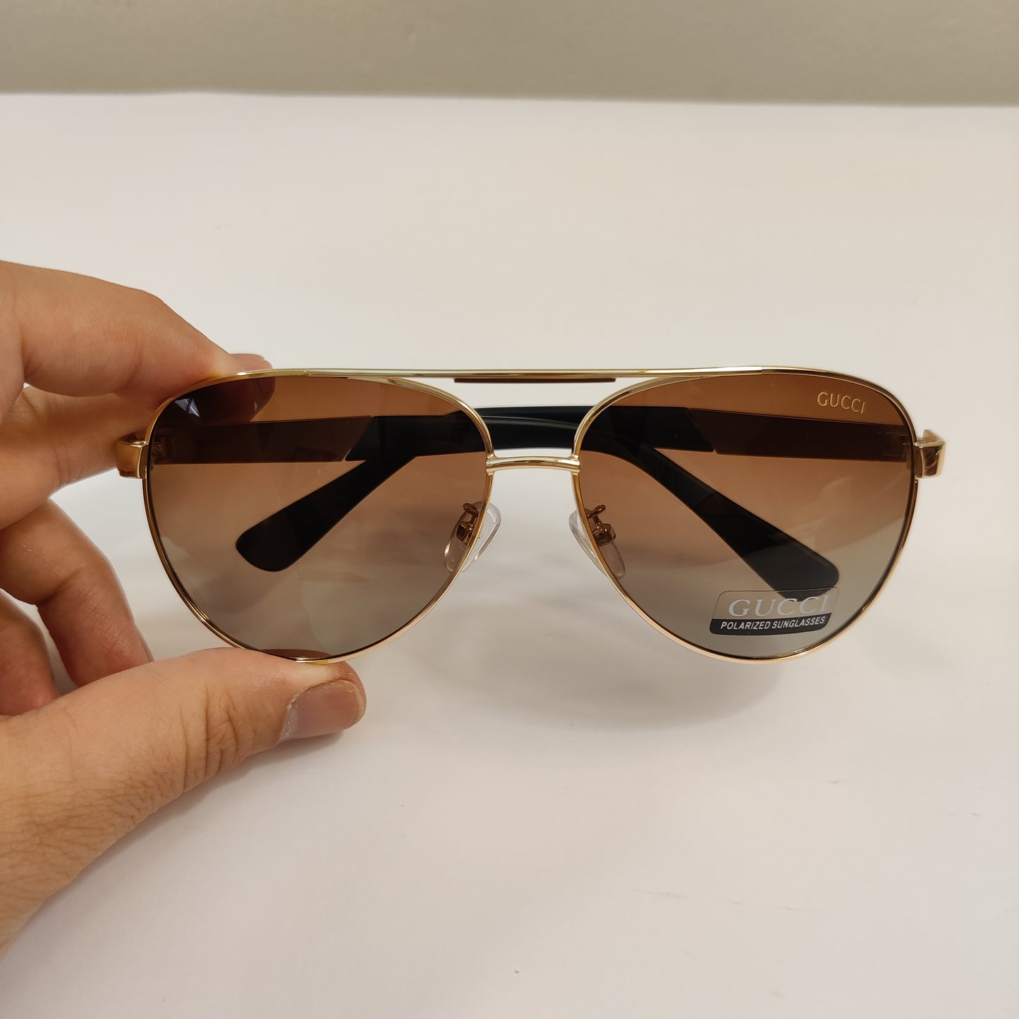 Bling Aviators - 4286 - Gucci - Polarized - Brown/Gold