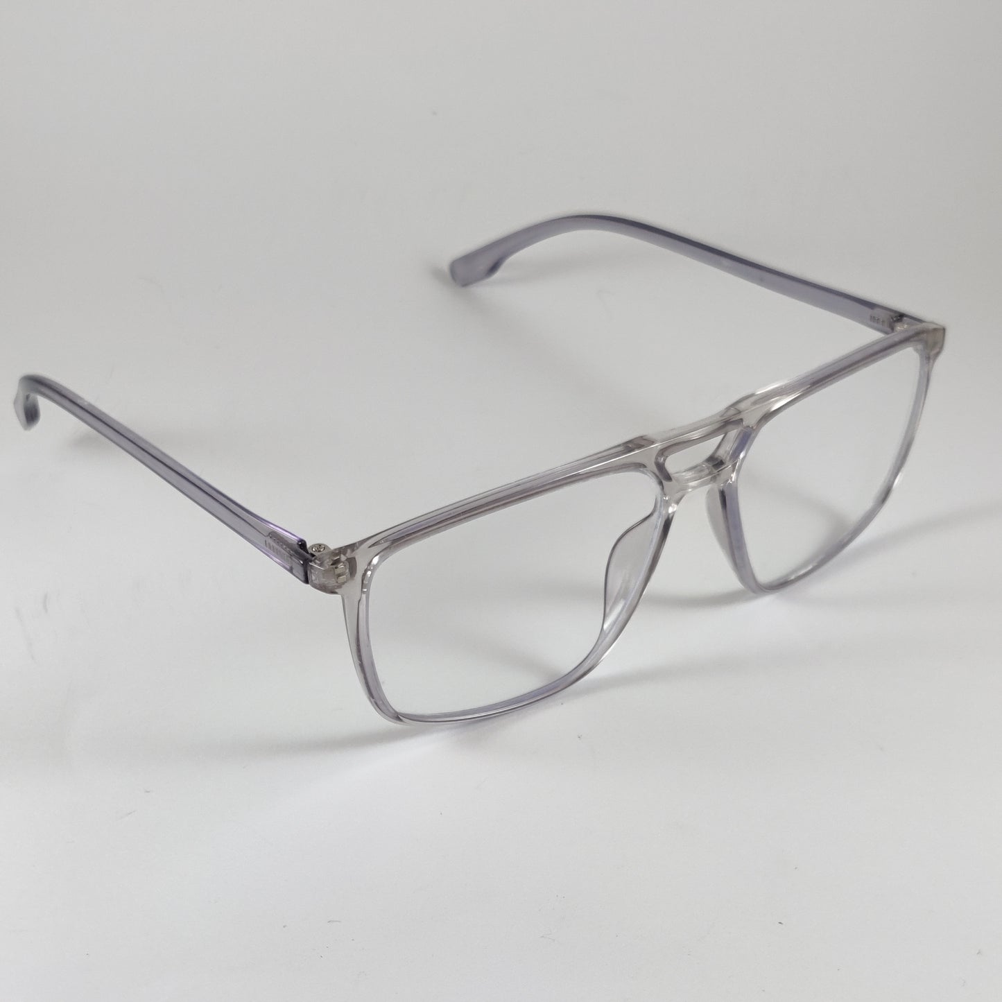 Double Bridged Retro Transparent - Black - Screen Glasses