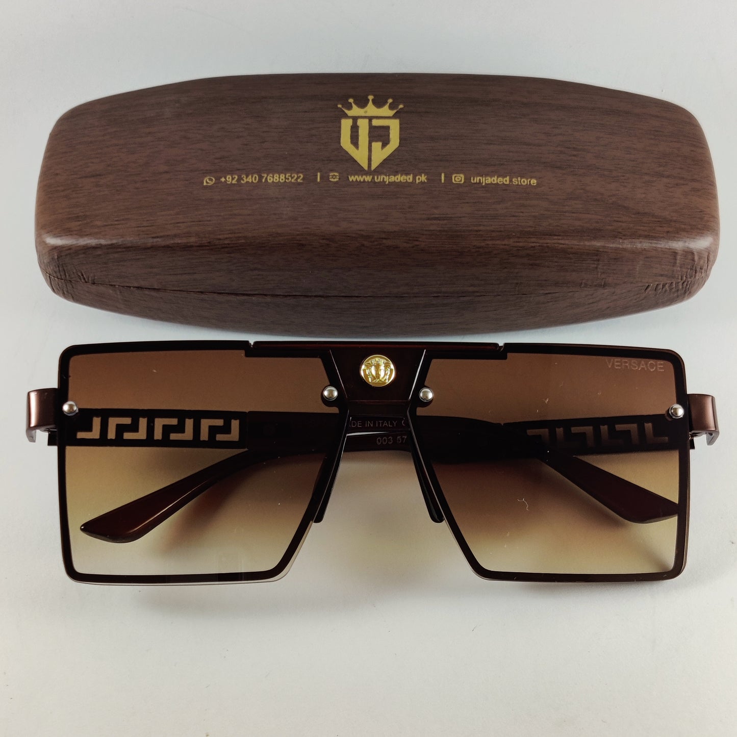 Large Square - Versace - 003 - Black/Brown- Unisex