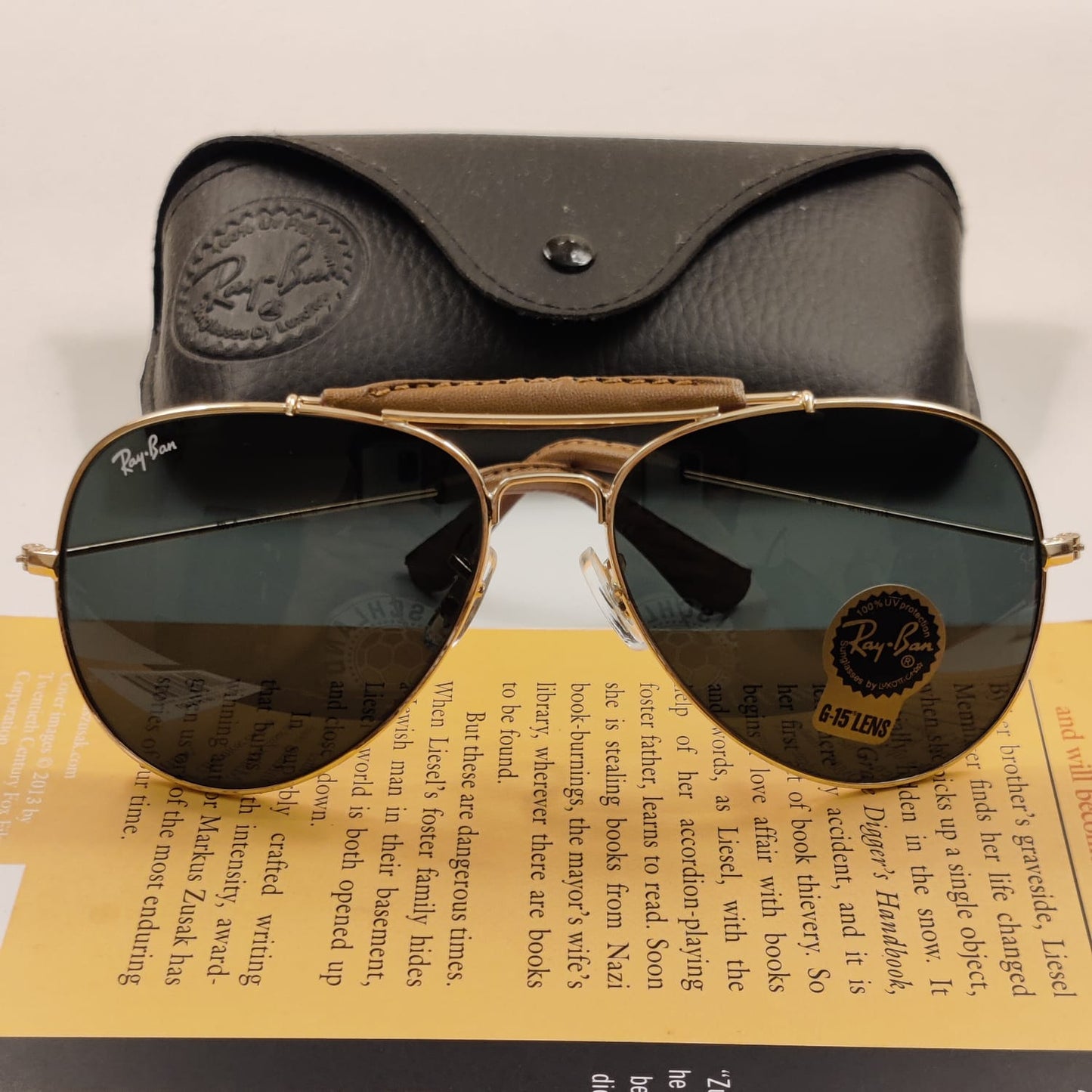 Classic Aviators - RB - 3422 - Leather Gold - Unisex
