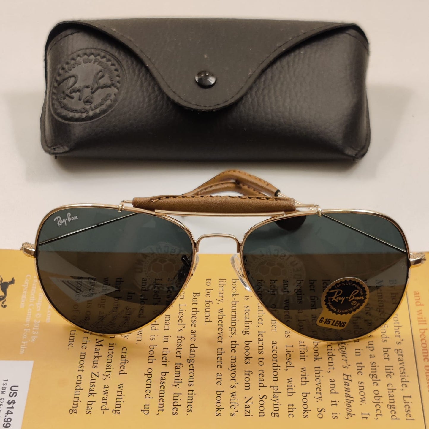 Classic Aviators - RB - 3422 - Leather Gold - Unisex