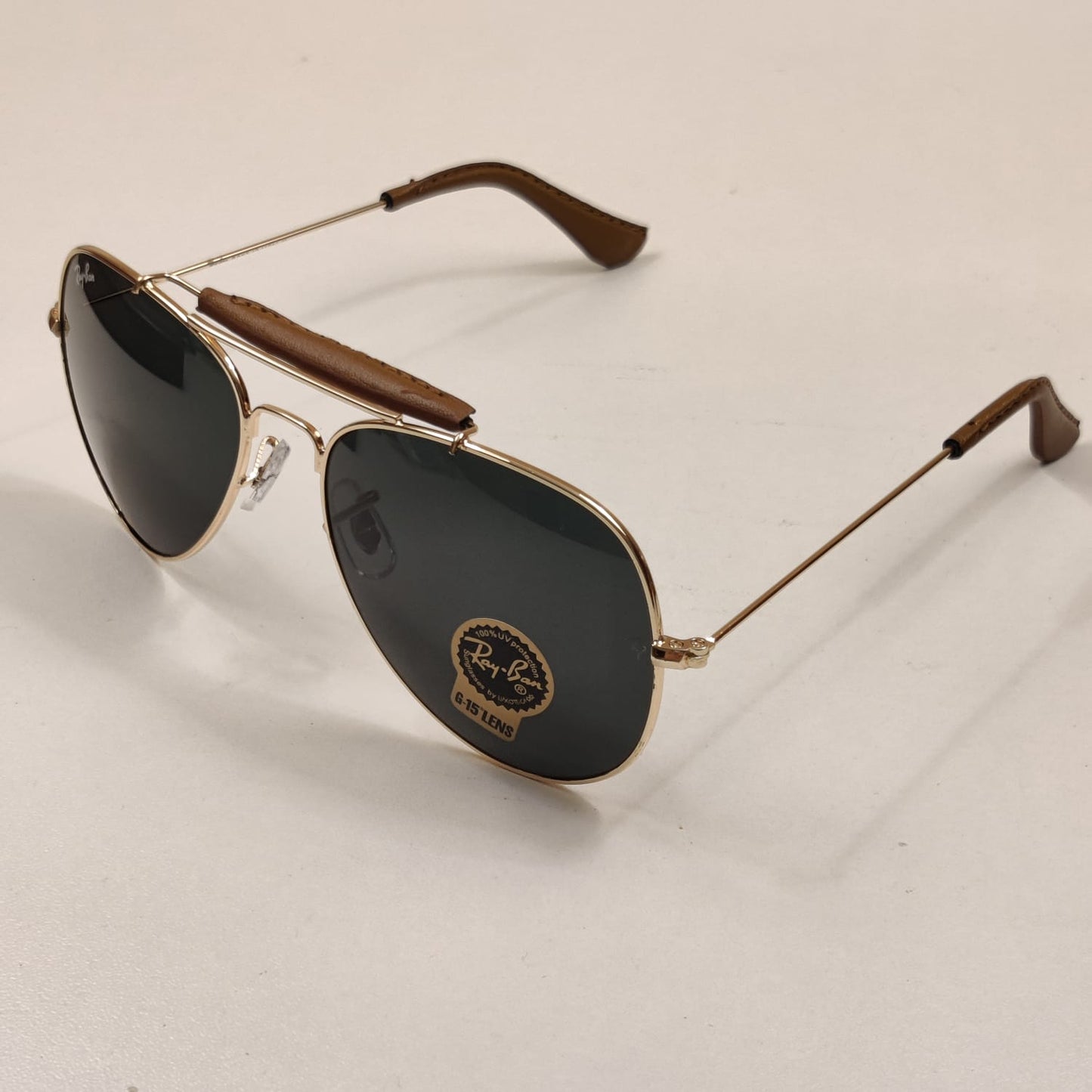 Classic Aviators - RB - 3422 - Leather Gold - Unisex