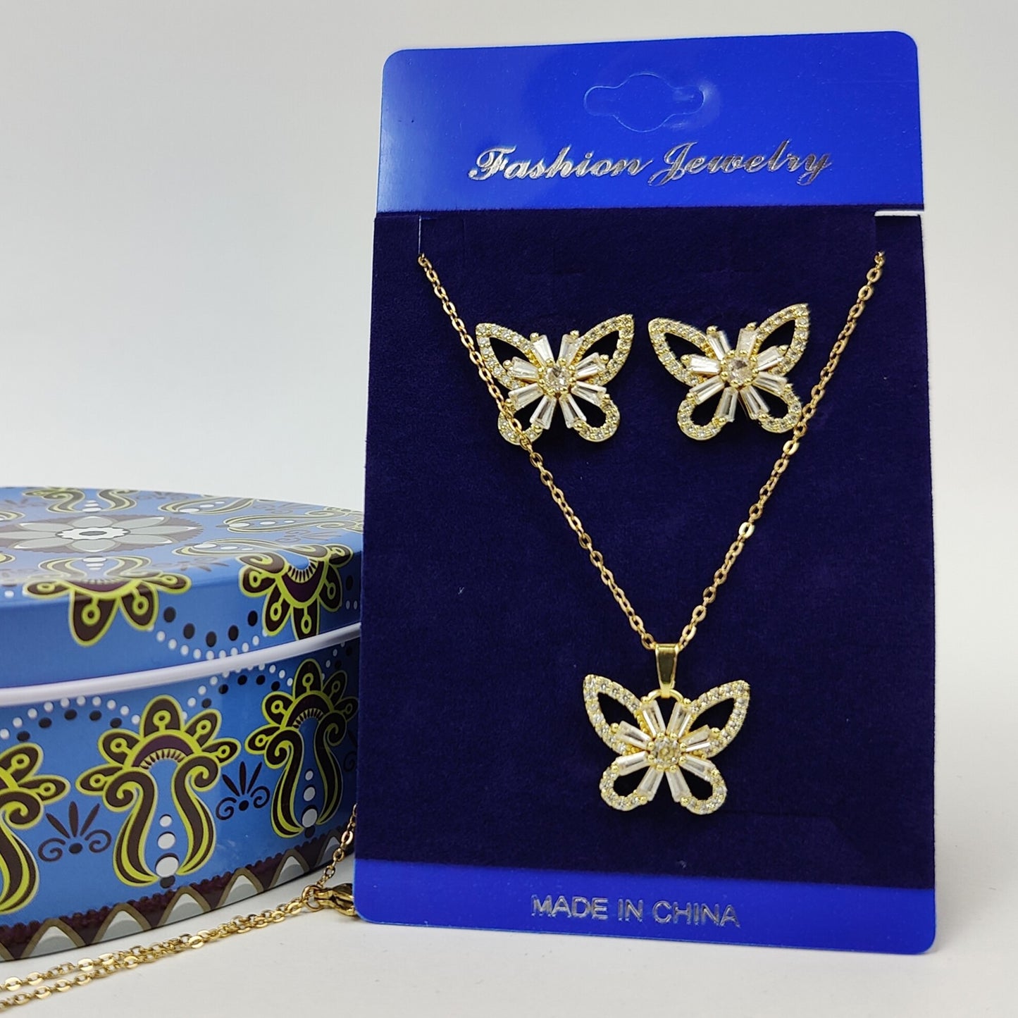 Gold Butterfly Jewelry Set - 400-011