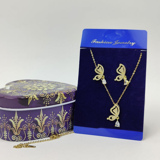 Golden Butterfly Jewelry Set - 400-008