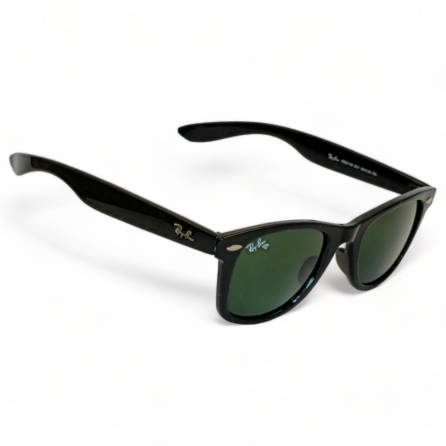 Classic Wayfarer - RB - 2140 - Black/Green Lens - Gloss