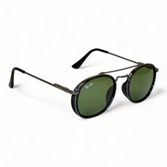 Sleek Double Bridge - RB - 4857 - Gun Metal/Green Lens