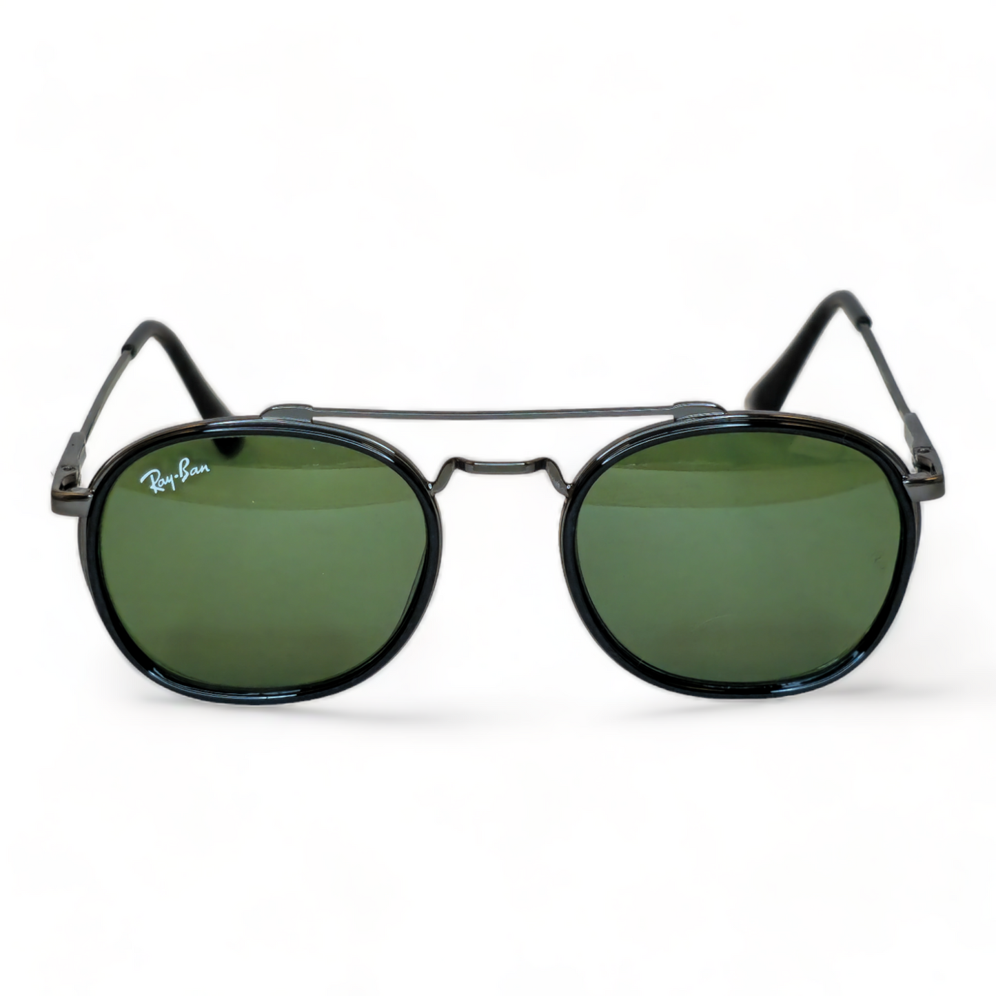 Sleek Double Bridge - RB - 4857 - Gun Metal/Green Lens