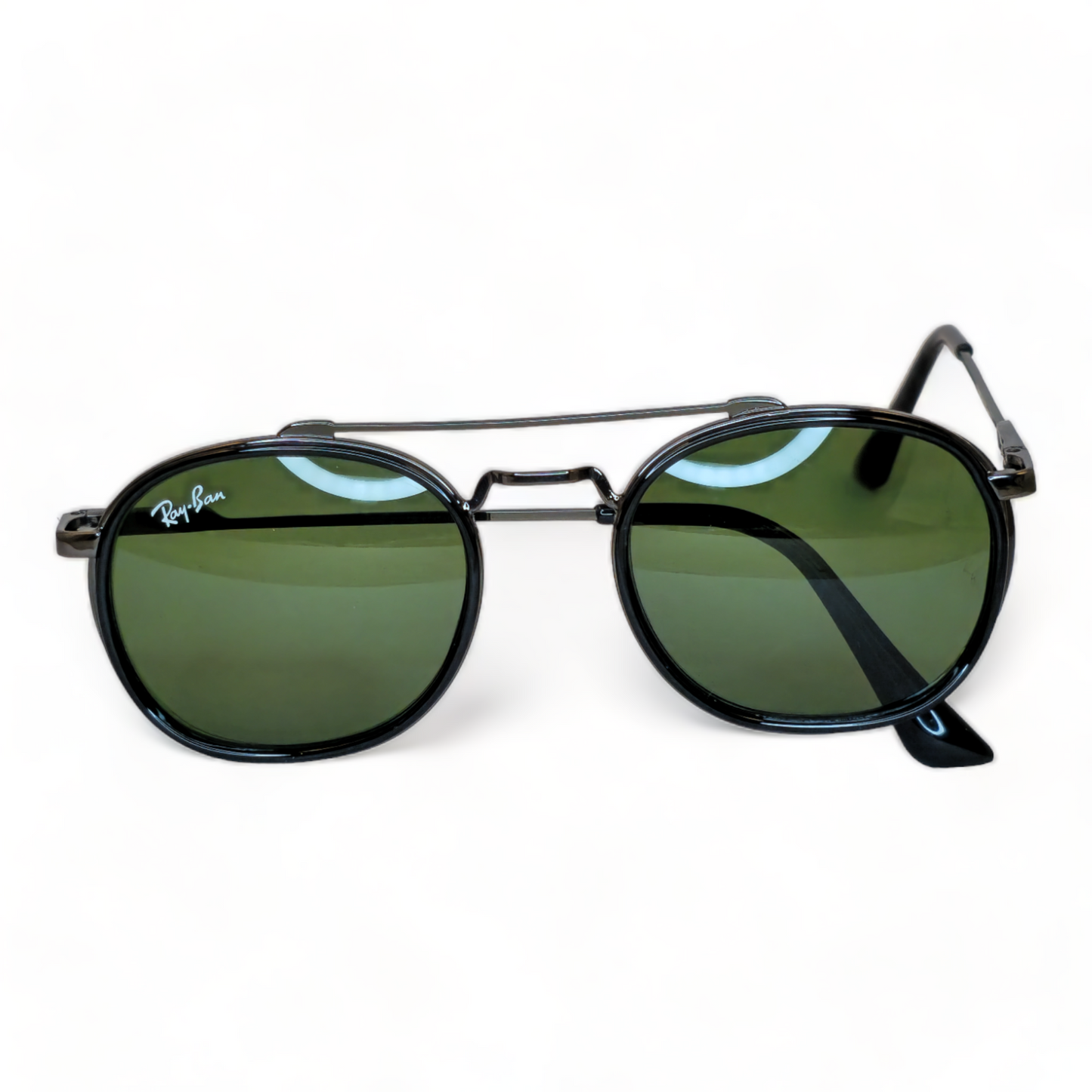 Sleek Double Bridge - RB - 4857 - Gun Metal/Green Lens