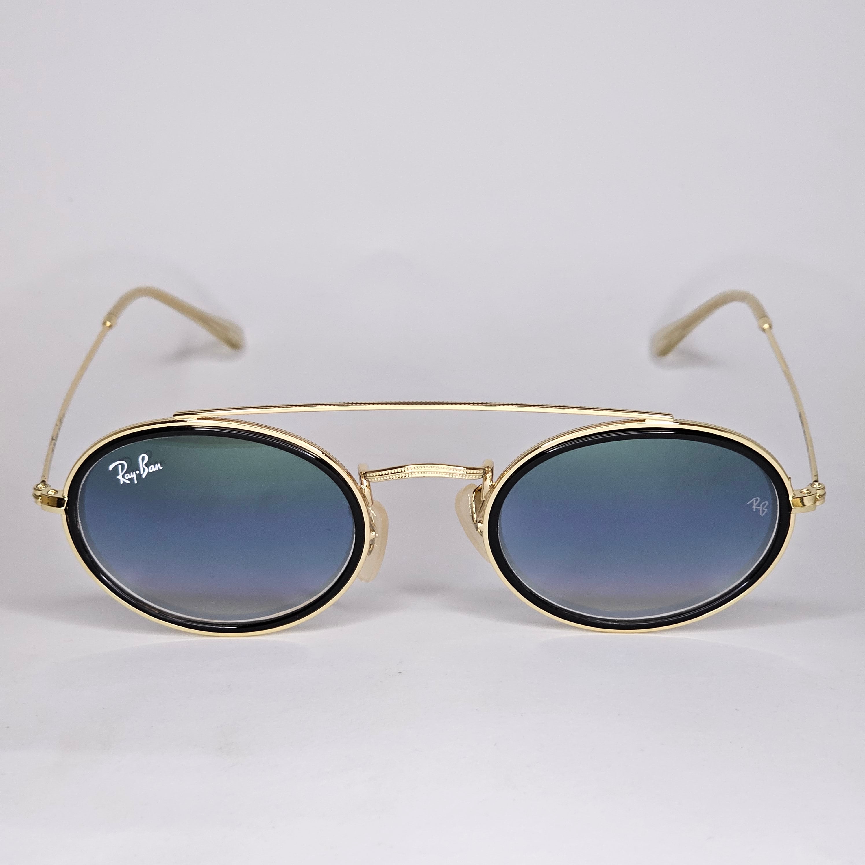 Oval Double Bridge RB 3847 Gold Blue Unisex