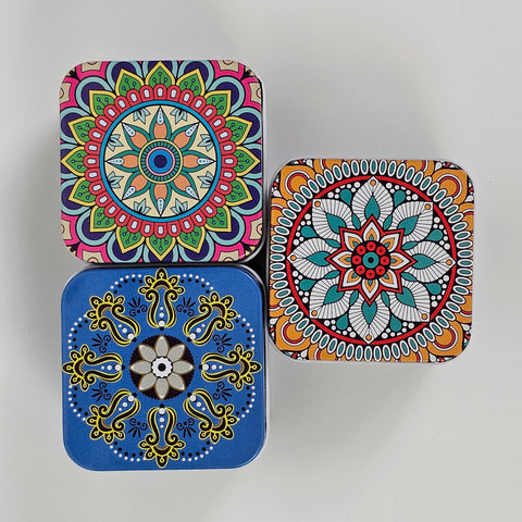 Ethnic Design Jewelry Box - Cube - Pack of 3-12