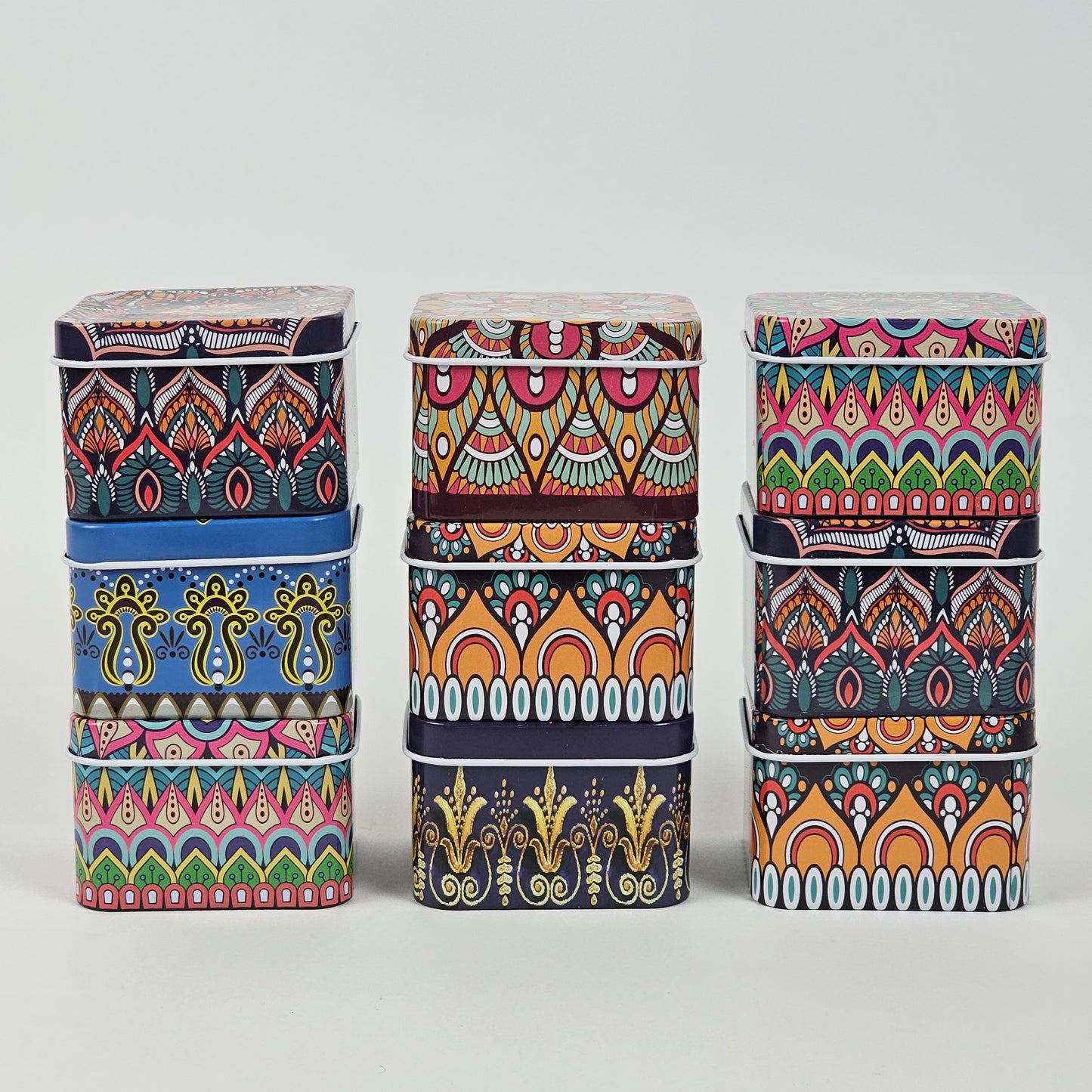 Ethnic Design Jewelry Box - Cube - Pack of 3-12