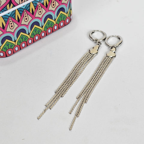 Silver Chain Earrings - 200-012