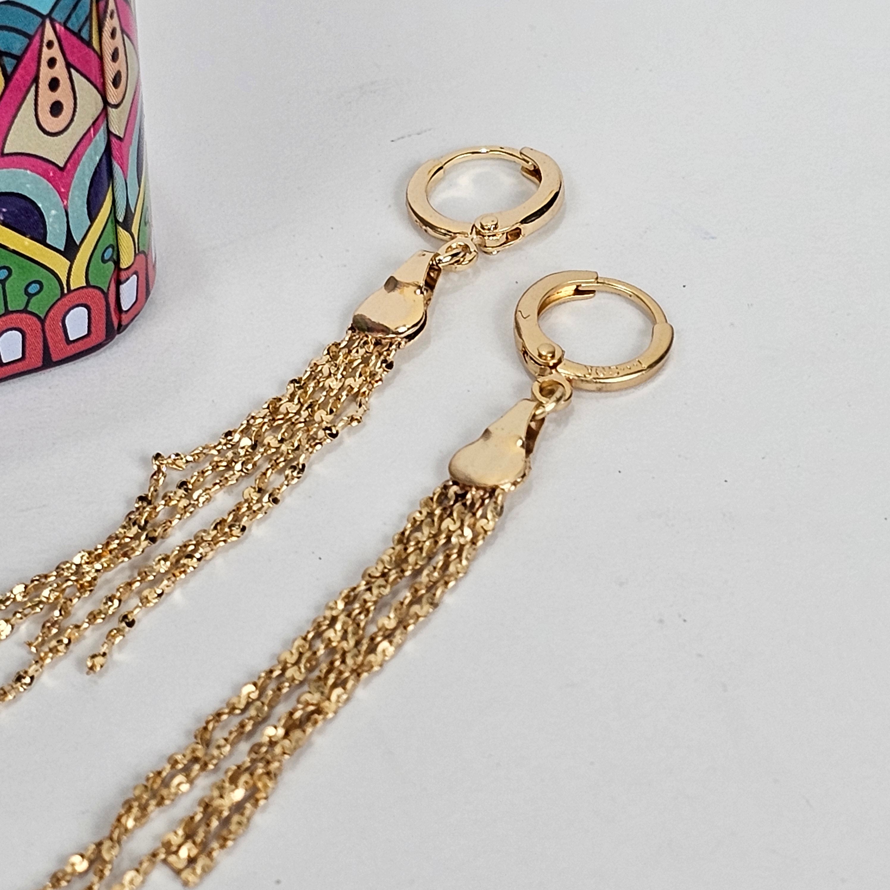 Gold Chain Earrings - 200-008