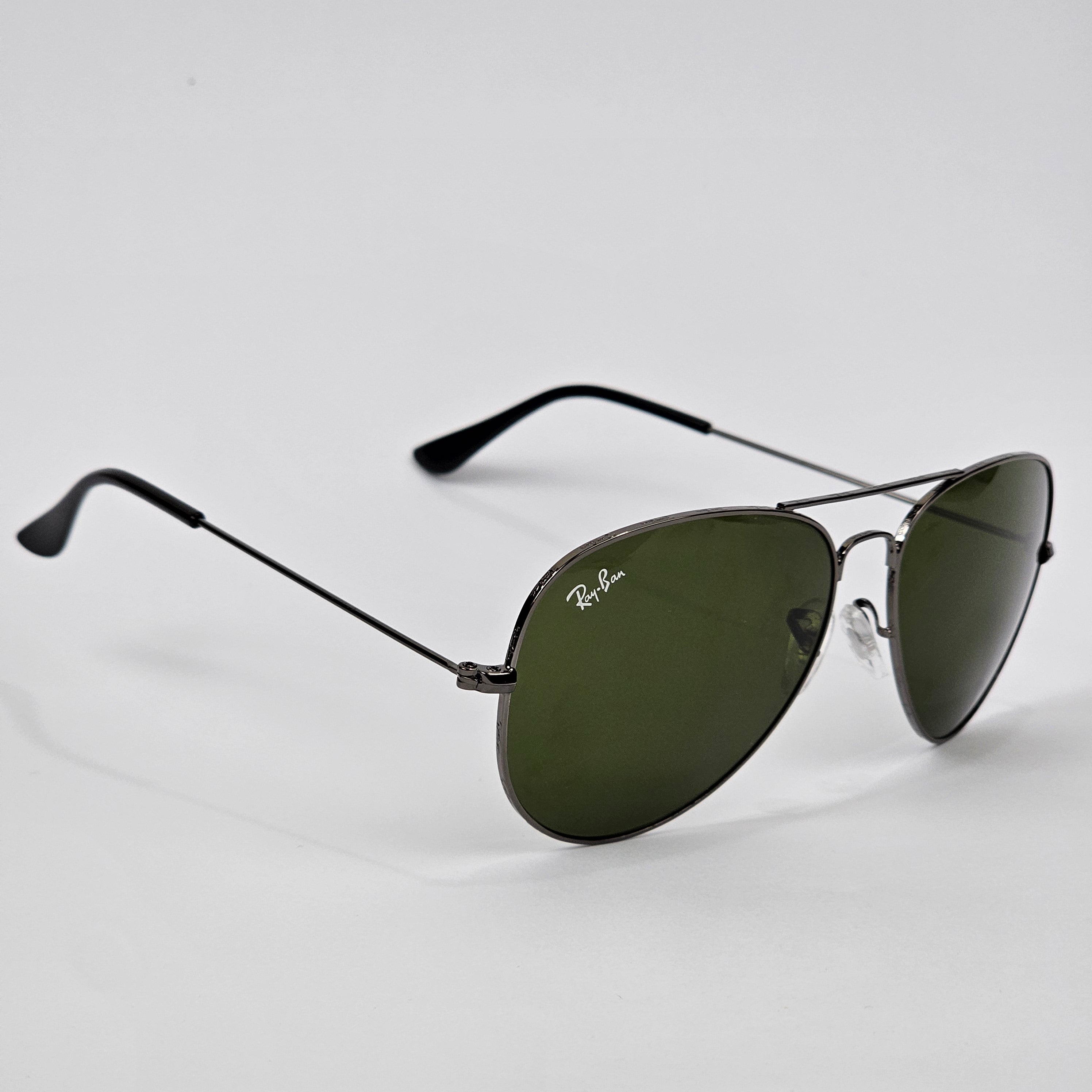 Rimmed Classic Aviators - RB - Gun Metal/Green
