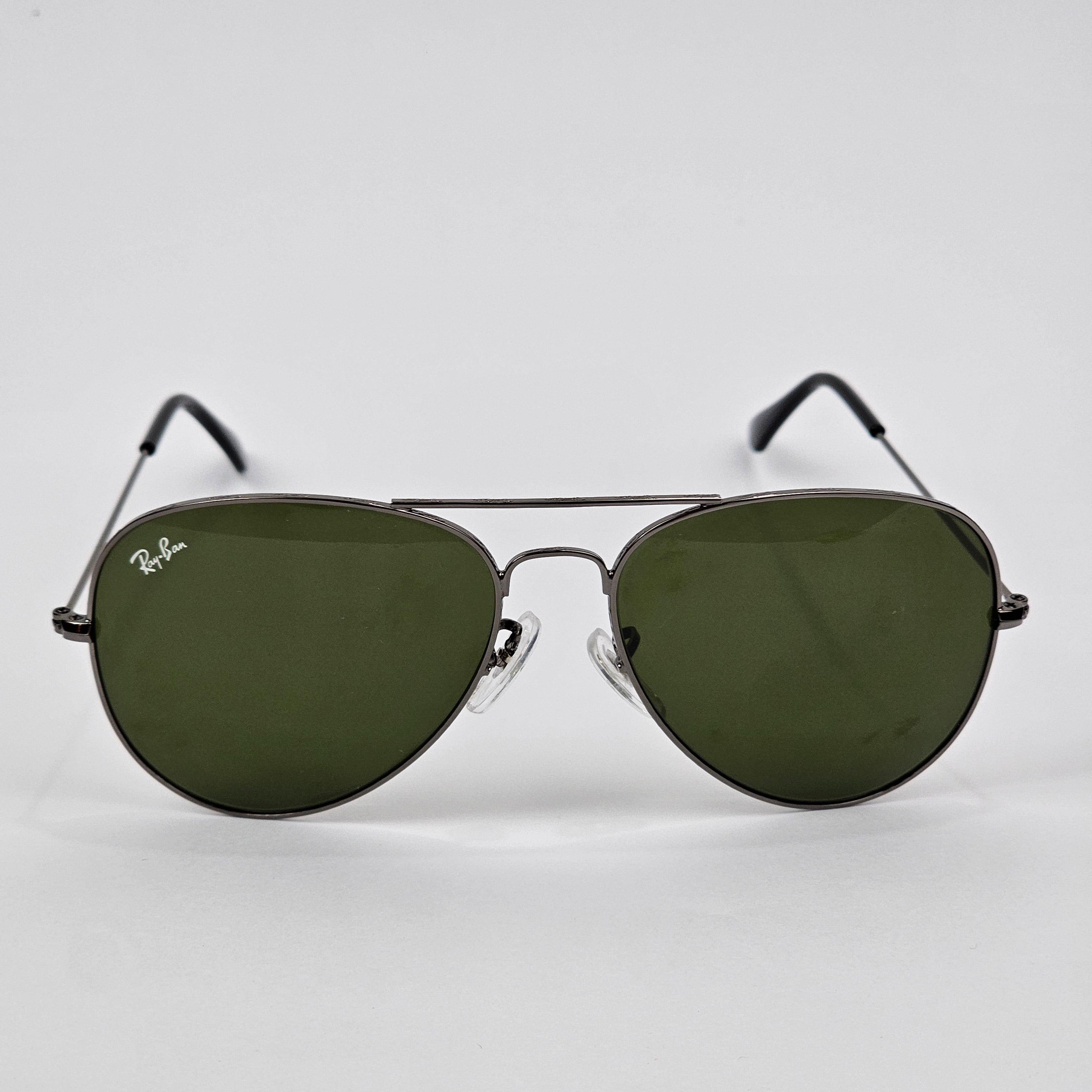 Rimmed Classic Aviators - RB - Gun Metal/Green