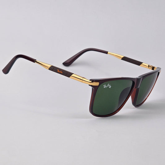 Wide Metal Legs Wayfarer - 4335 - RB - Gold/Brown - Unisex