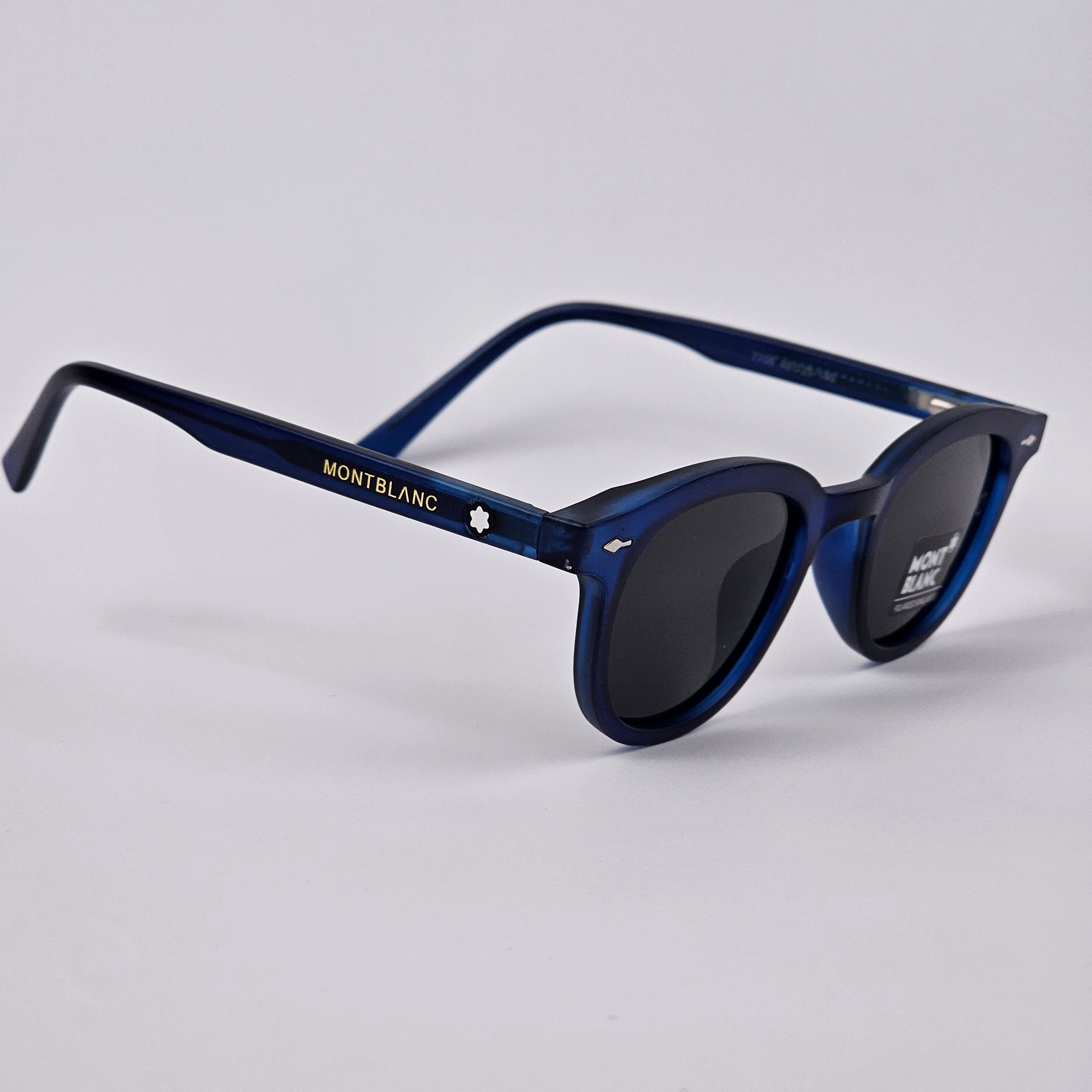 Round - Mont Blanc - Acetate - 7706 - Premium - Polarized - Blue