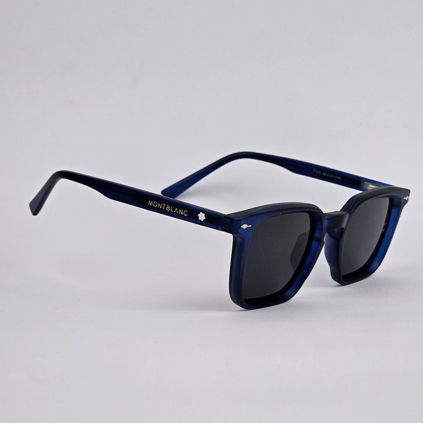 Square - Mont Blanc - Acetate - 7705 - Premium - Polarized - Blue