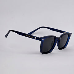 Square - Mont Blanc - Acetate - 7705 - Premium - Polarized - Blue