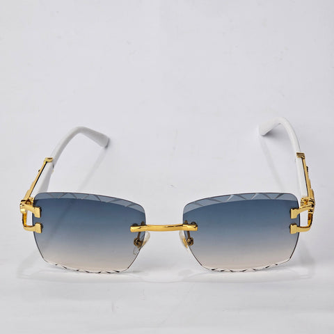 Carved Rimless Bling - Unjaded - White