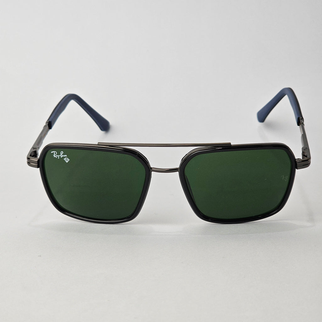 Bold Rectangle Aviators - 22013 - RB - Gun Metal - Unisex