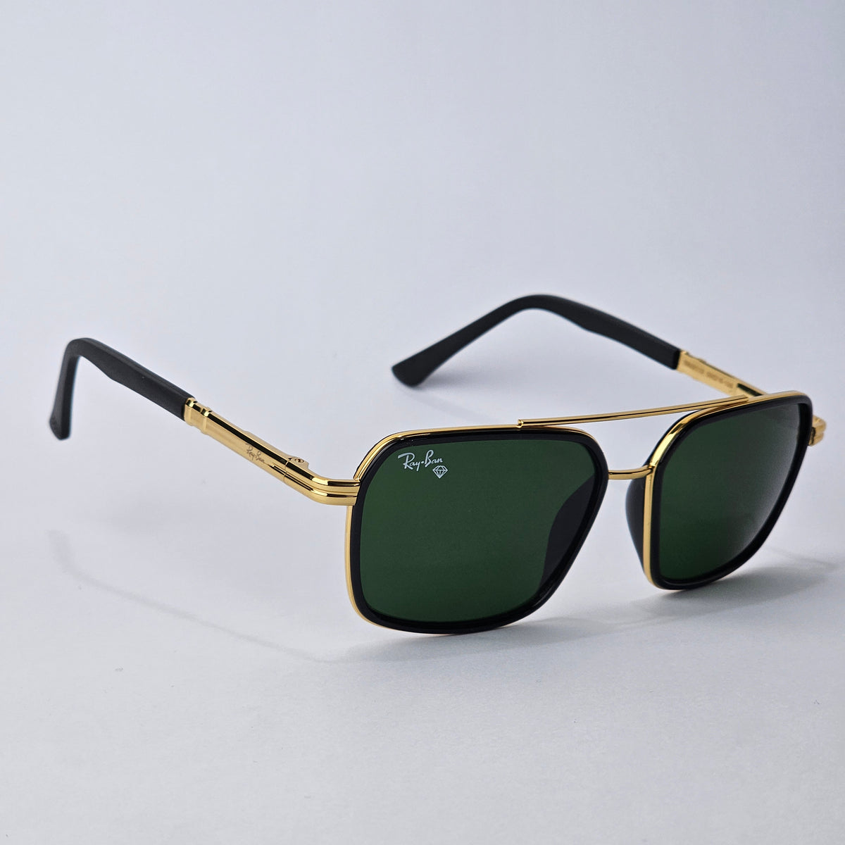 Bold Rectangle Aviators - 22013 - RB - Gold - Unisex