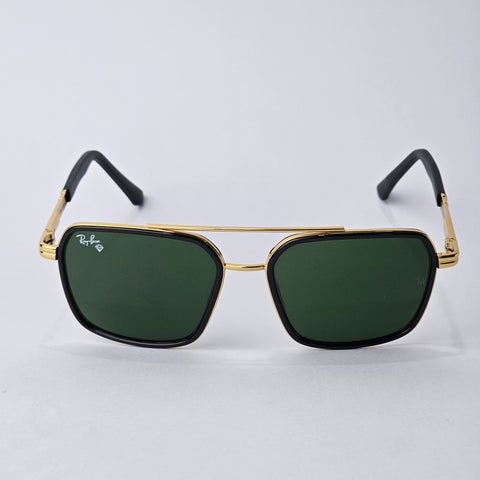 Bold Rectangle Aviators - 22013 - RB - Gold - Unisex