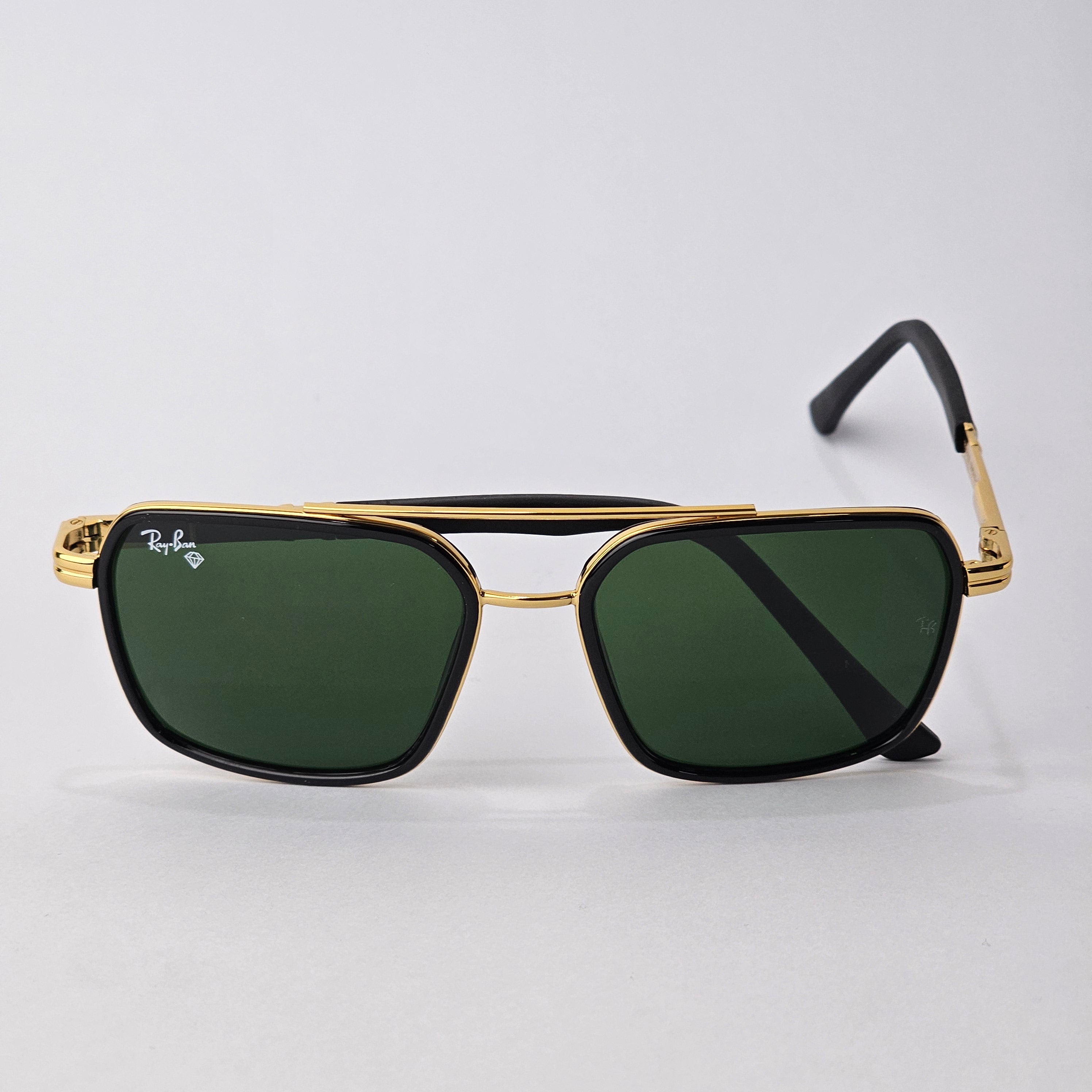 Bold Rectangle Aviators - 22013 - RB - Gold - Unisex