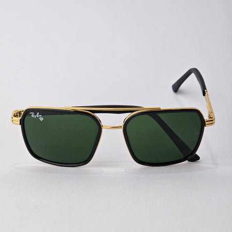 Bold Rectangle Aviators - 22013 - RB - Gold - Unisex