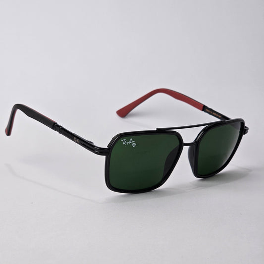 Bold Rectangle Aviators - 22013 - RB - Black - Unisex