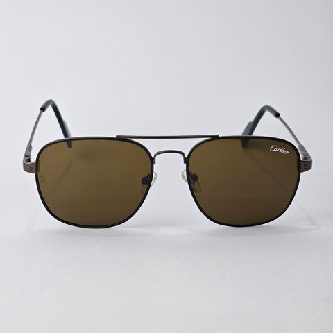 Square Aviator - Cartier - Brown - T8200709 - Unisex