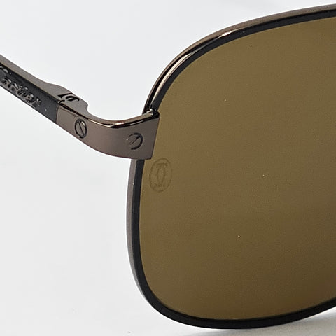 Square Aviator - Cartier - Brown - T8200709 - Unisex