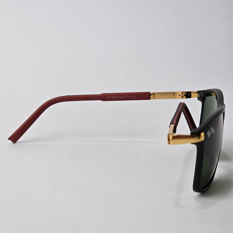 Sleek Textured Wayfarer - 4193 - RB - Gold - Unisex