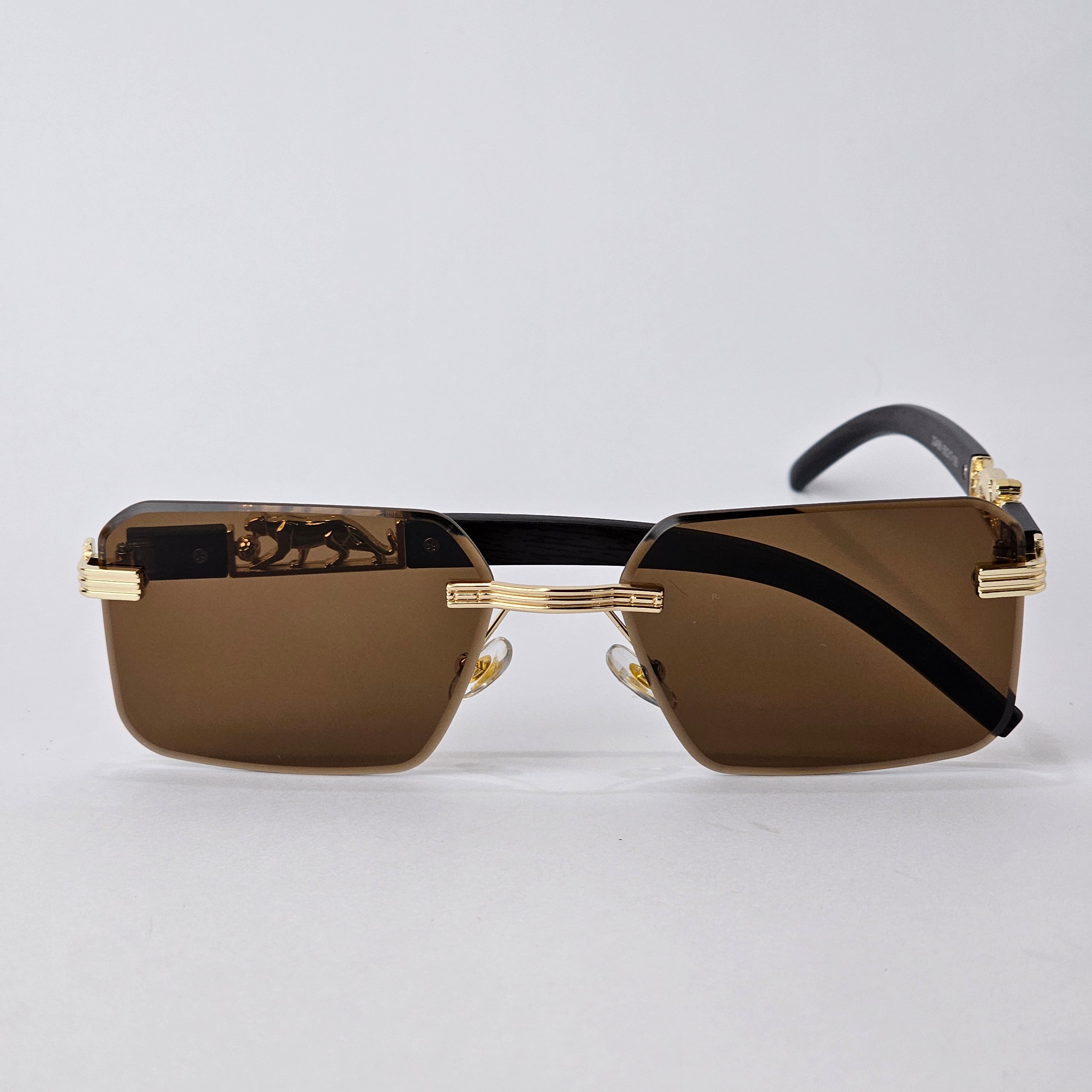 Rimless Panther - Unjaded - 22456 - Gold/Brown
